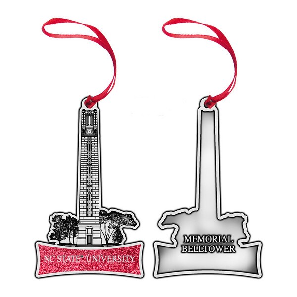 Ornament - Pewter/Red - Belltower